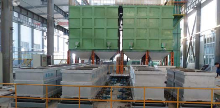 河南林州鑄園，年產三萬噸液推 --柔性組合0.5N消失模自動線